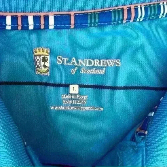 St. Andrews of Scotland Polo- Size L Blue - Picture 2 of 5